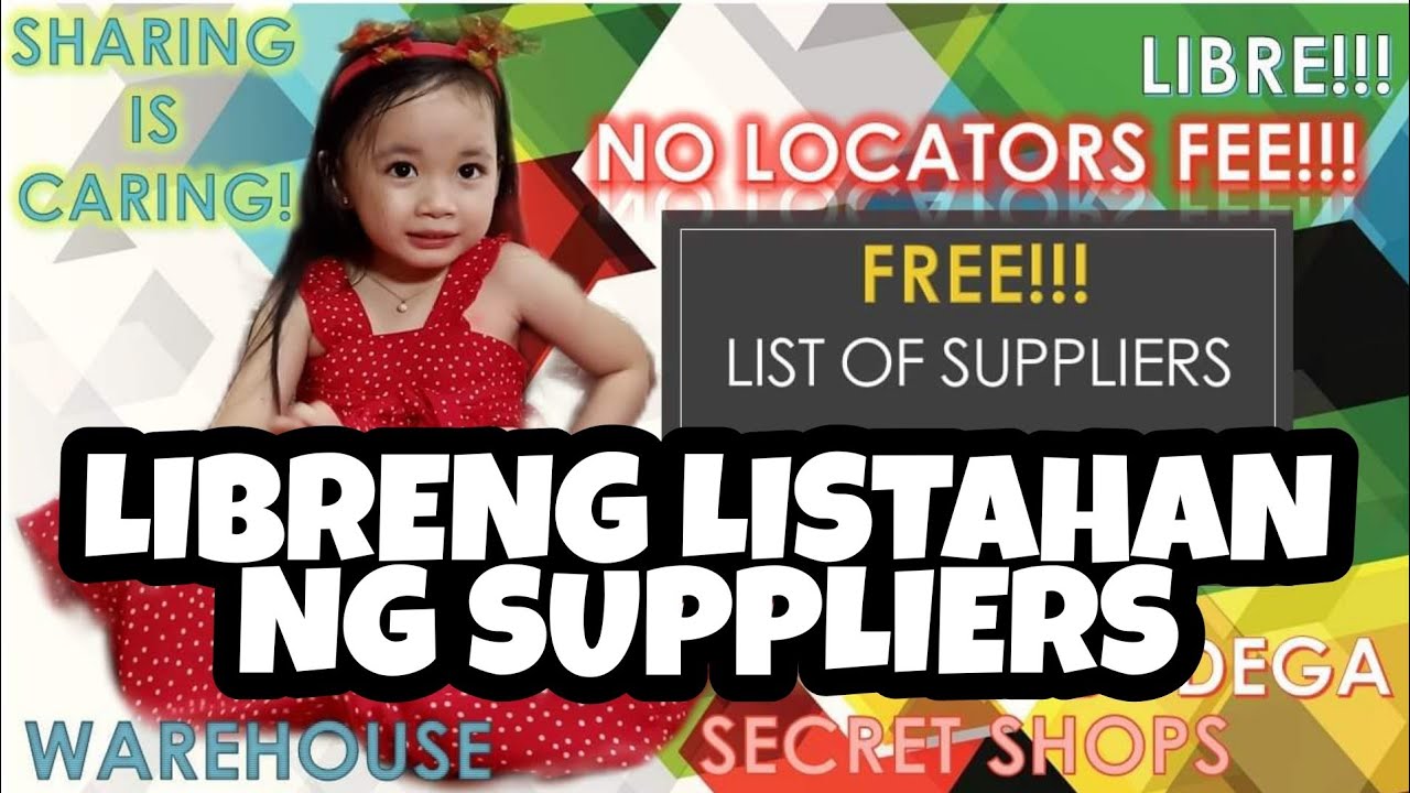 SUPPLIERS LIST  FOR FREE BODEGA / SECRET SHOP / WHOLESALER / WAREHOUSE