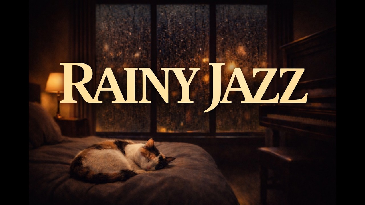 Rainy Window Jazz Piano 🌧 Sleep Music for Deep Relaxation (3 Hours)