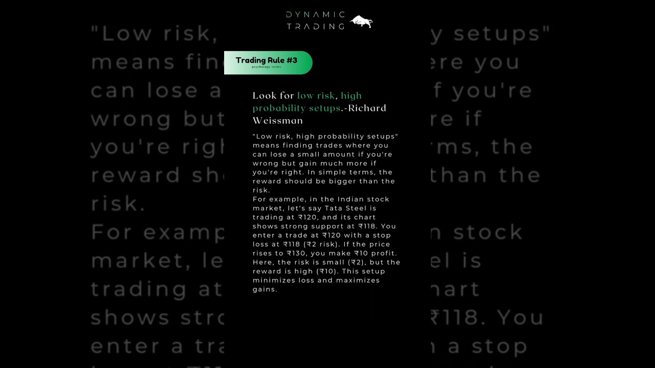 Trading Rule #3: Low Risk, High Reward &ndash; The Winning Formula! | Dynamic Trading