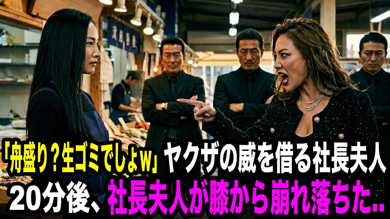 「私の夫のバックはヤクザよ」舟盛りを生ゴミ呼ばわりした社長夫人、魚屋の女主人の正体を知った瞬間&hellip;顔面蒼白で崩れ落ちた【スカッとする話】【感動する話】ヤクザ yakuza
