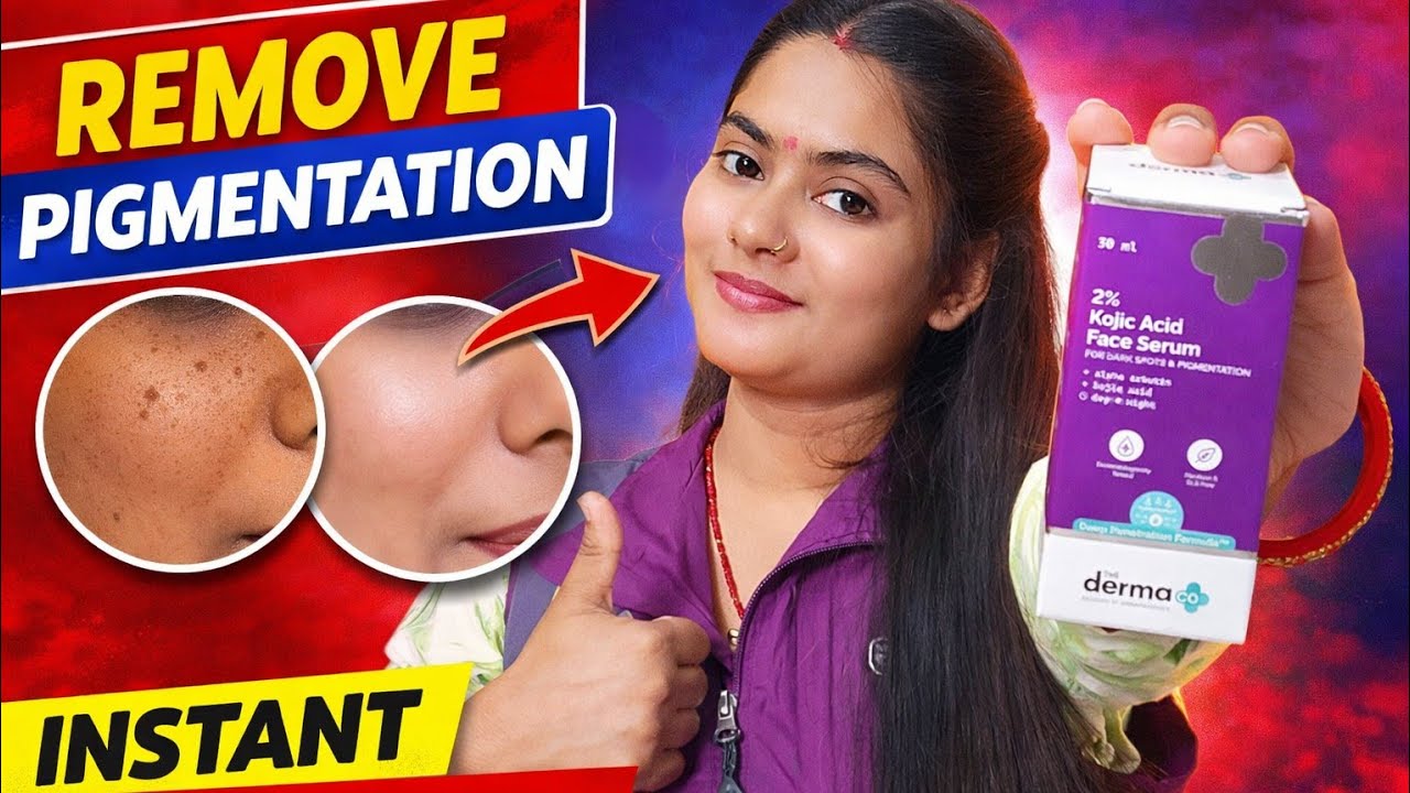 The Dermaco 2% Kojic Acid Face Serum For Pigmentation, Dark Spots Review #darkspots #pigmentation