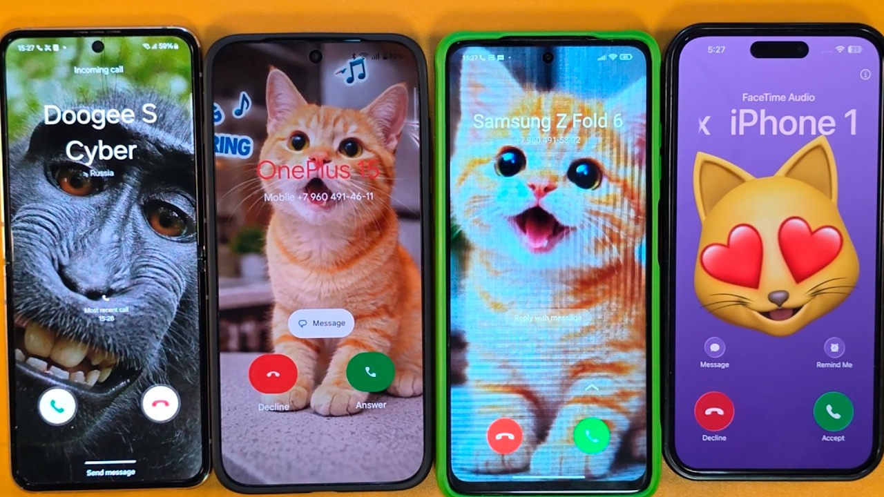 THREE CAT ONE MONKEY INCOMING CALL IPHONE 15 PRO MAX ONEPLUS 15 SASUNG Z FLIP 4 XIAOMI POCO X3 PRO