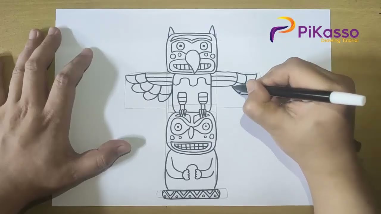 How to Draw a Totem Pole Easy step by step