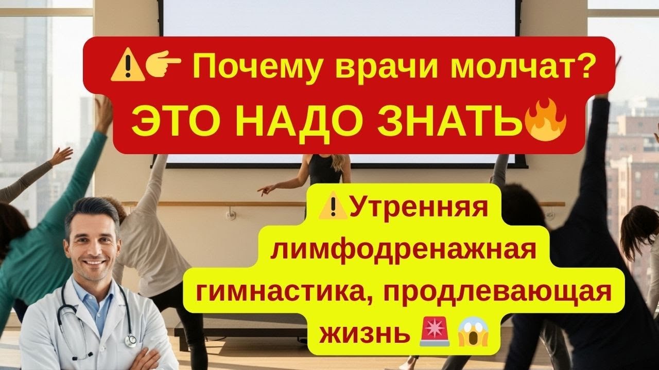 ⚠️👉 Почему врачи молчат 🔥ЭТО НАДО ЗНАТЬ⚠️Утренняя лимфодренажная гимнастика, продлевающая жизнь 🚨 😱