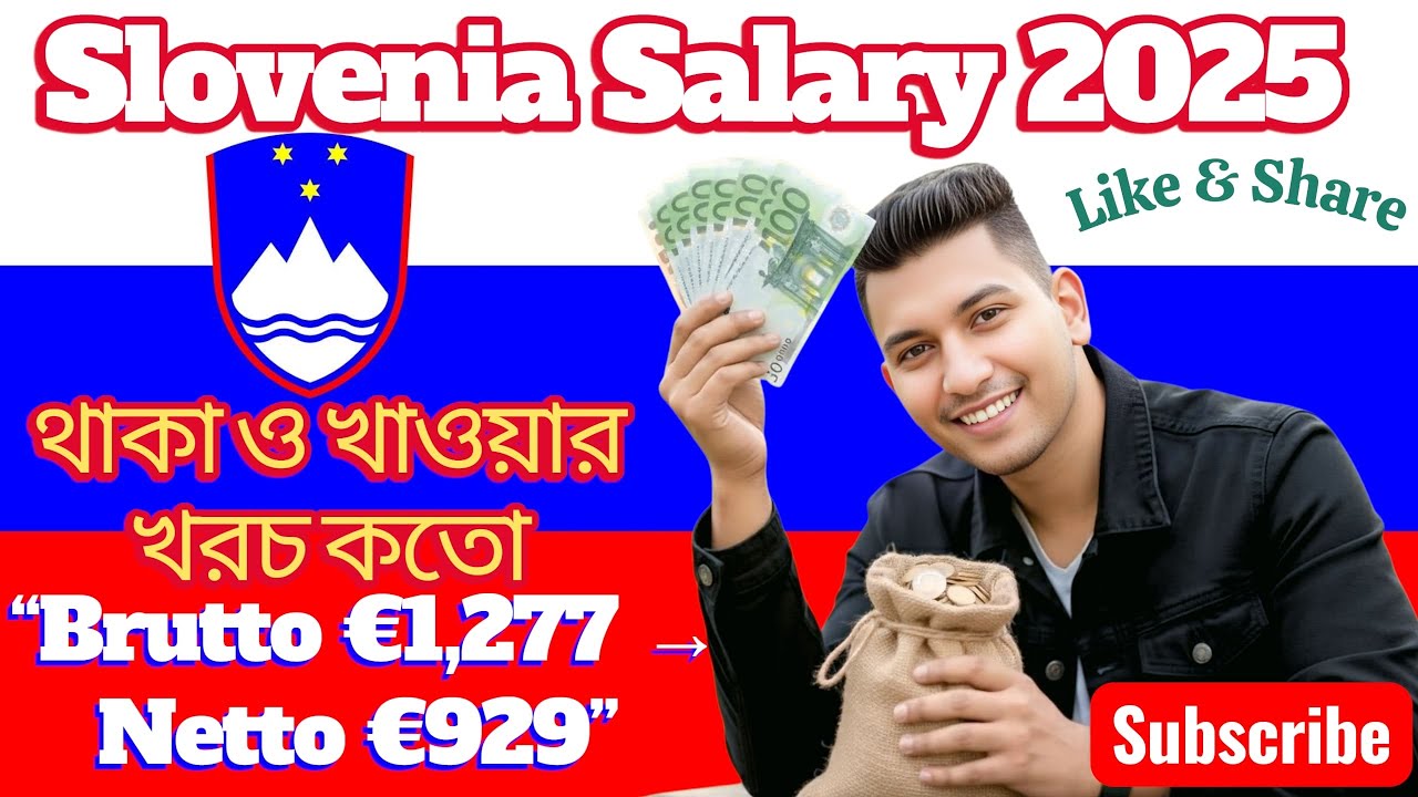 🇸🇮 Slovenia Salary 2025 💰 | স্লোভেনিয়ার সর্বনিম্ন বেতন ও হাতে পাওয়া টাকা | Brutto vs Netto