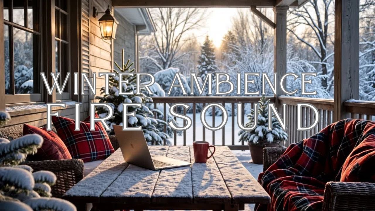 Winter Ambience Live | Fireplace Sounds for Relaxation ❄️🔥