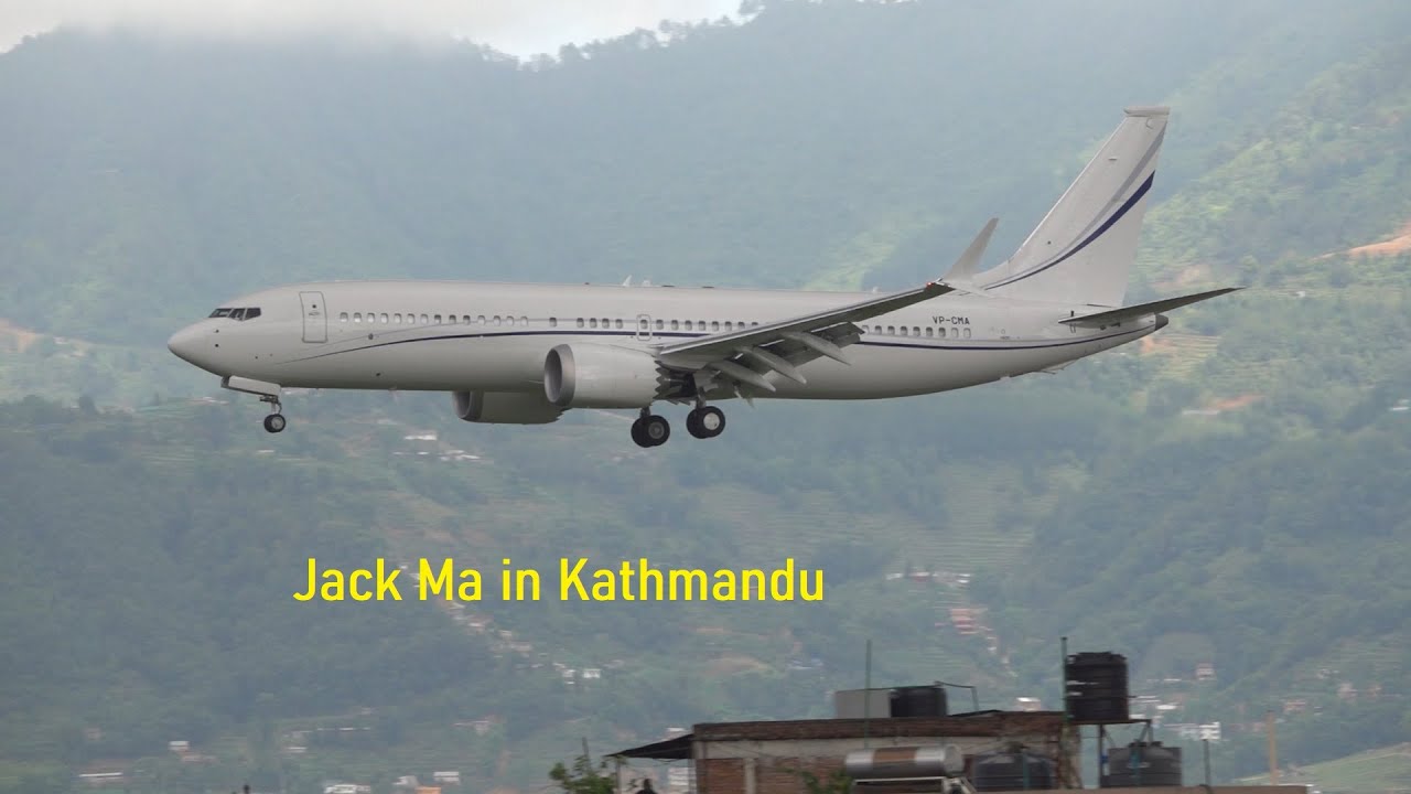 Alibaba Founder Jack Ma arrived in Tribhuvan International Airport in Private jet Boeing 737 Max