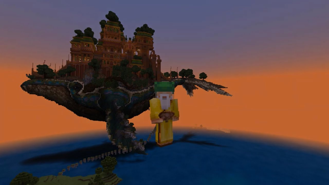 Minecraft / Massive Castle On A Whale | Flying Whale By Diluvian