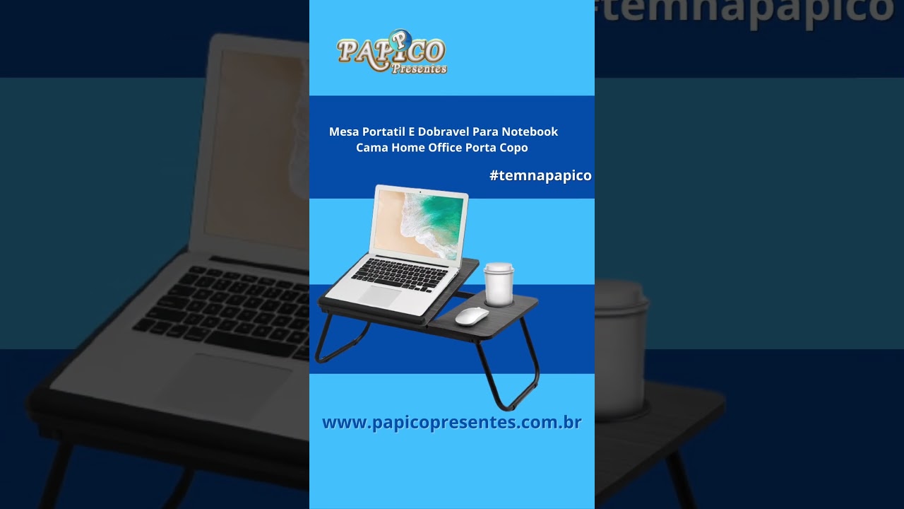 Mesa Suporte Para Notebook Com Porta Copo | Papico Presentes | Uma Loja Cada Vez Mais Completa |