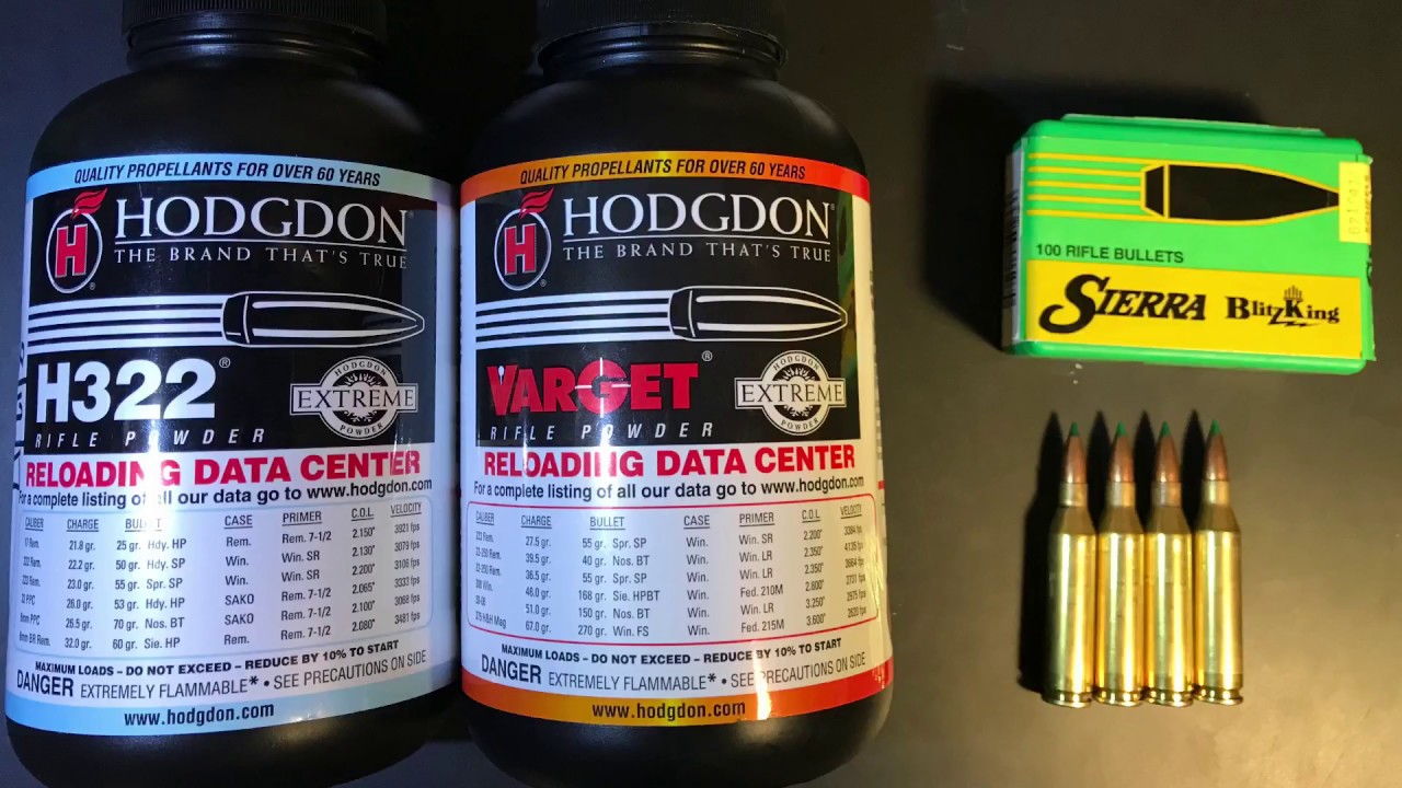 Sierra 70 Gr. Blitzking 243 Varmint Rounds, Varget and H322