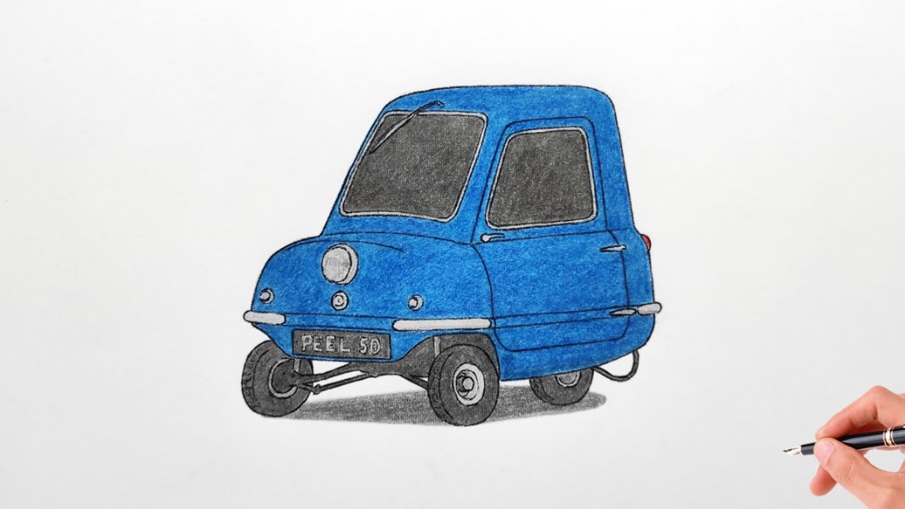 How to draw a PEEL P50 1963 / drawing peel p50 1964