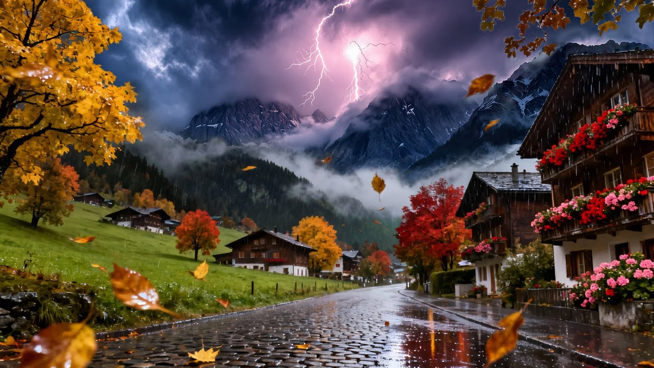 Stormy Switzerland: Grindelwald’s First Autumn Day with Thunder & Rain - A Peaceful Day in Brienz