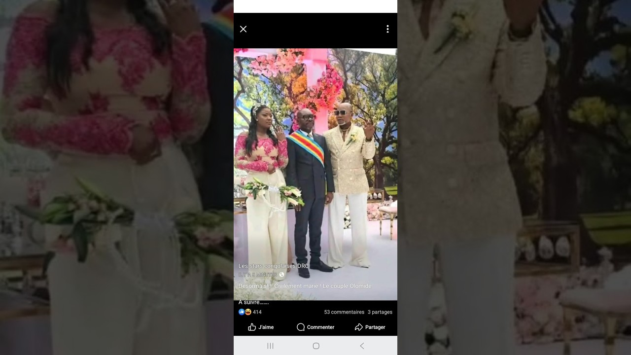 KOFFI OLOMIDE : KOFFI OLOMIDE ET CINDY OLOMIDE ,LE MARIAGE QUI DÉRANGE LES JALOUX!
