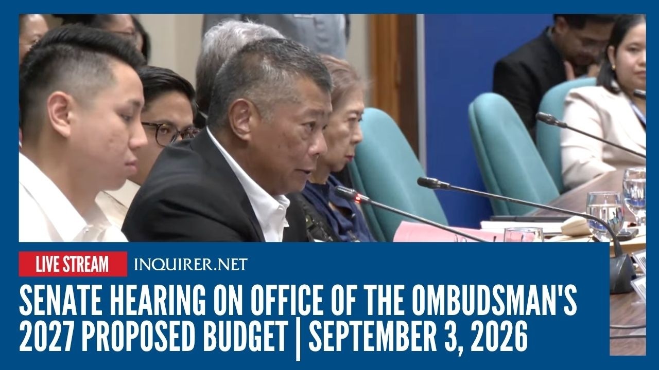 LIVE: Senate hearing on Office of the Ombudsman's 2027 proposed budget | September 3, 2026