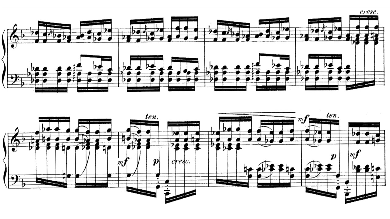 Nocturne in F Major for Solo Piano by Pyotr Tchaikosvky, Op. 10 No.1, Sheet Music Score Video