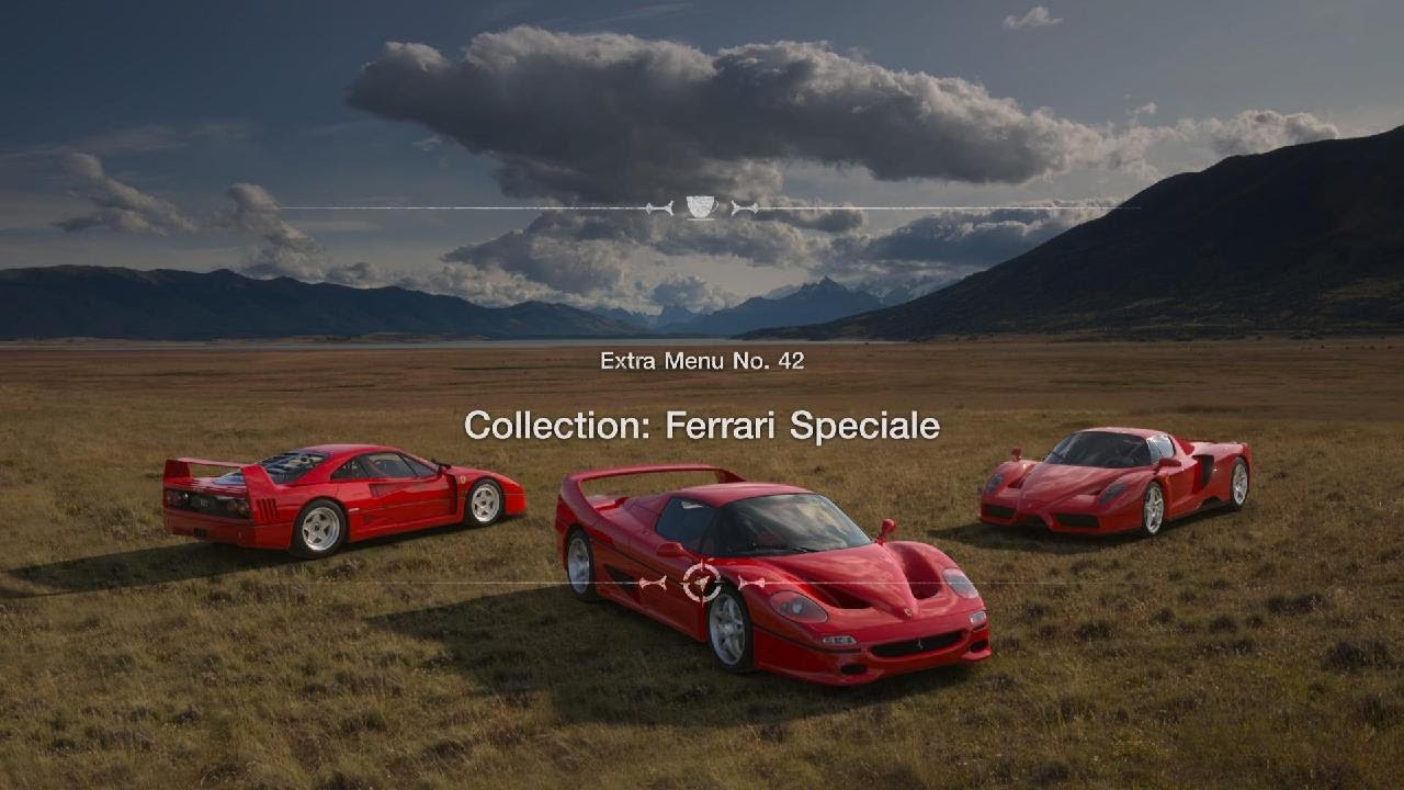 GT7: Ferrari Speciale Café Menu
