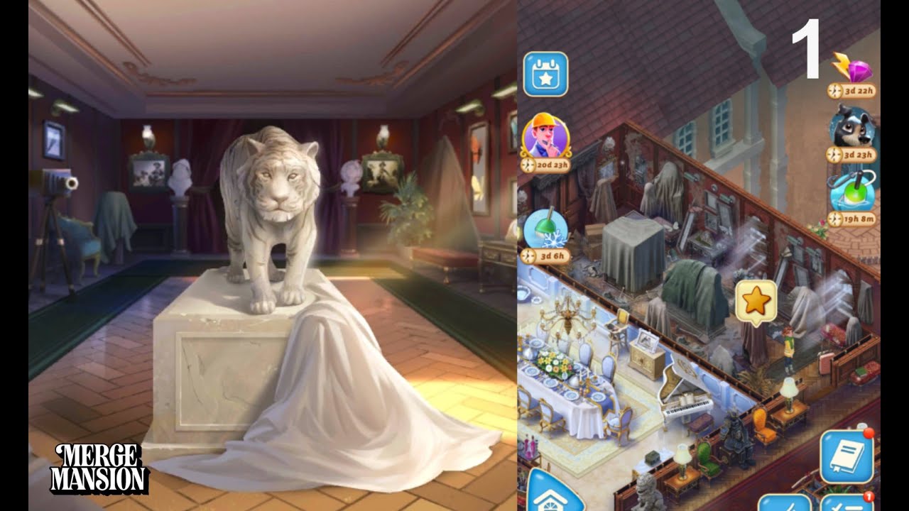 Merge Mansion | Gallery__Step back in time... Level 49 Part 425 🖼🎞