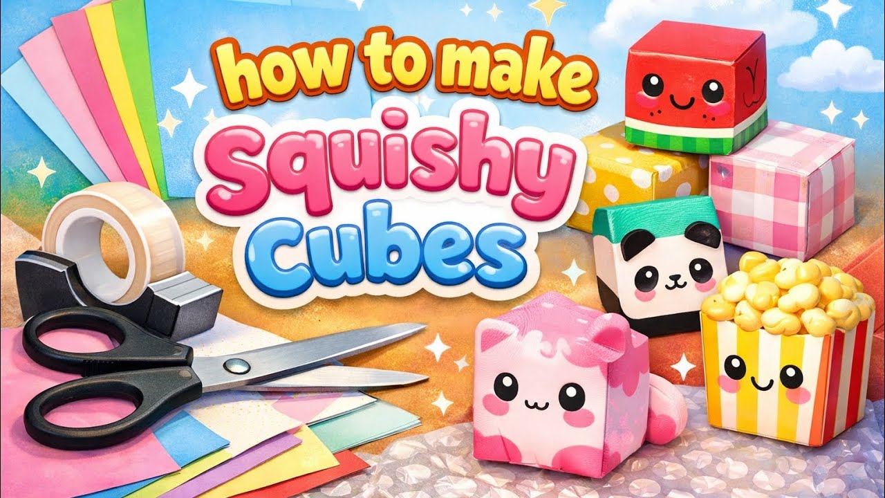 how to make a squishy cubes very easy at home 🙂👌🏻#crafts#toys #squishy #diy #kids #cubes #cube #cool