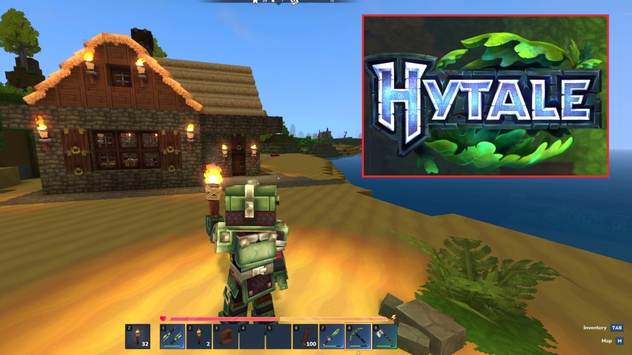 HYTALE - I BUILD A COSY BEACH HOUSE NEAR TO WHERE I CAN HARVEST ADAMANTITE ORES & OTHER ITEMS I NEED