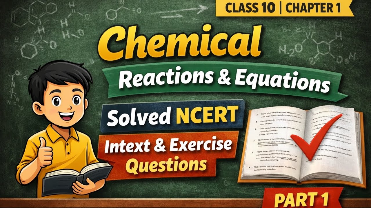 class 10 science, ch-1 chemical Reaction & Equations, solved Intext + Exercise questions, Part-1