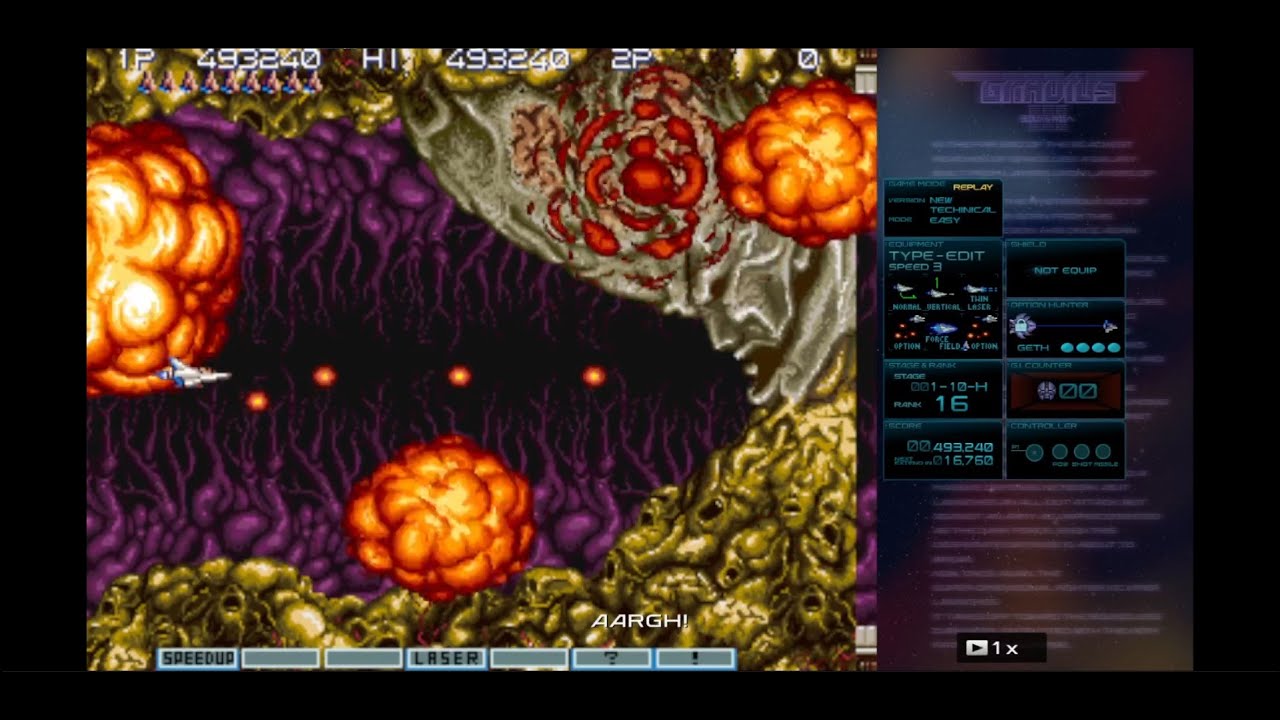 STEAM gradius III easy mode 1life clear
