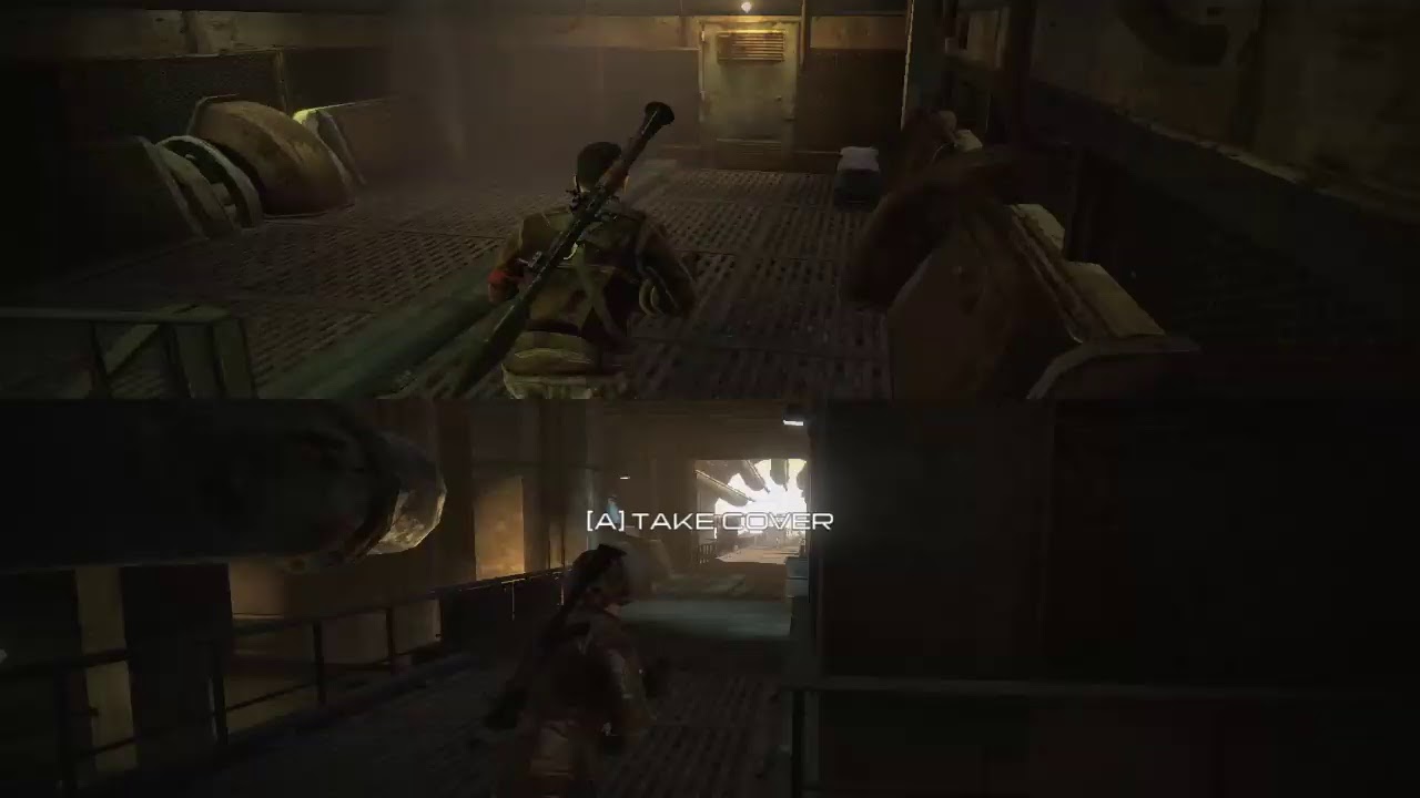 Terminator salvation co-op split screen gameplay part 3 No commentary...