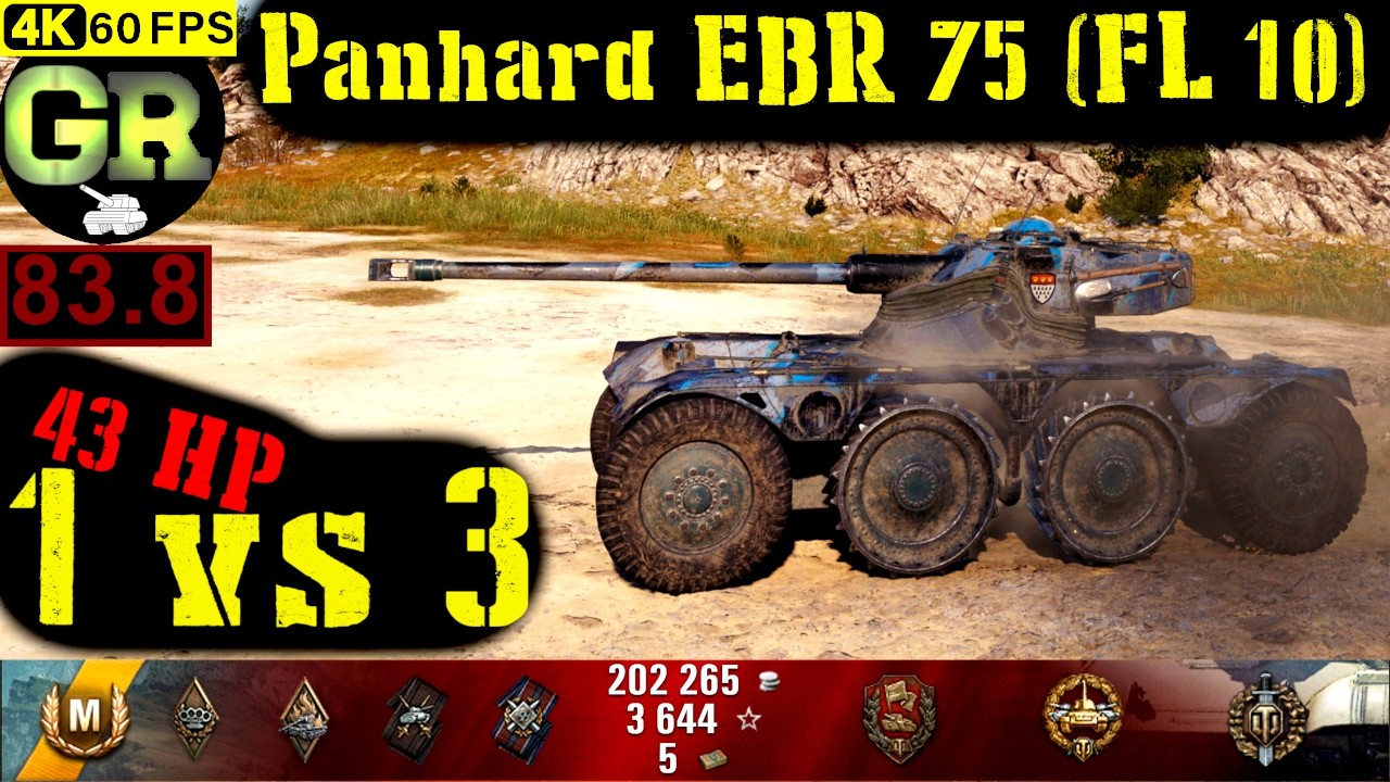 84_World of Tanks Panhard EBR 75 (FL 10) WoT Replay - 6 Kills 4.8K DMG(Patch 1.4.0)