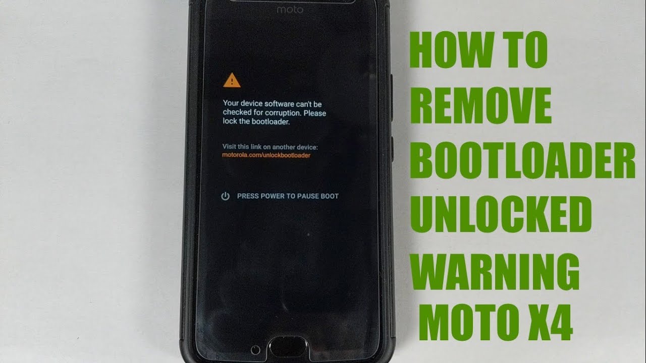 Как убрать предупреждение о разблокировке загрузчика на Motorola Moto X4