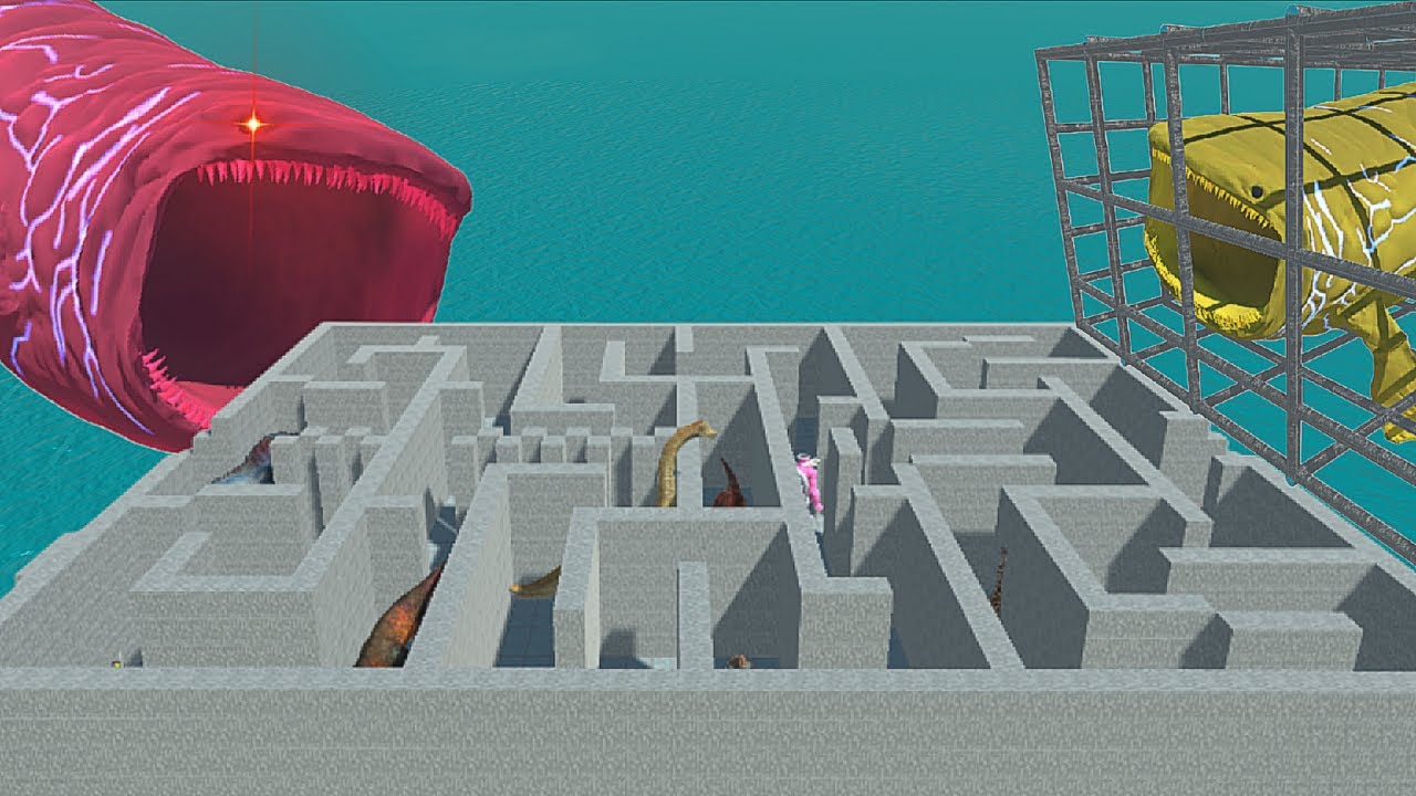 NEW DEADLY MAZE - ESCAPE DFROM RED AND RESCUE YELLOW BLOOP - Animal Revolt Battle Simulator