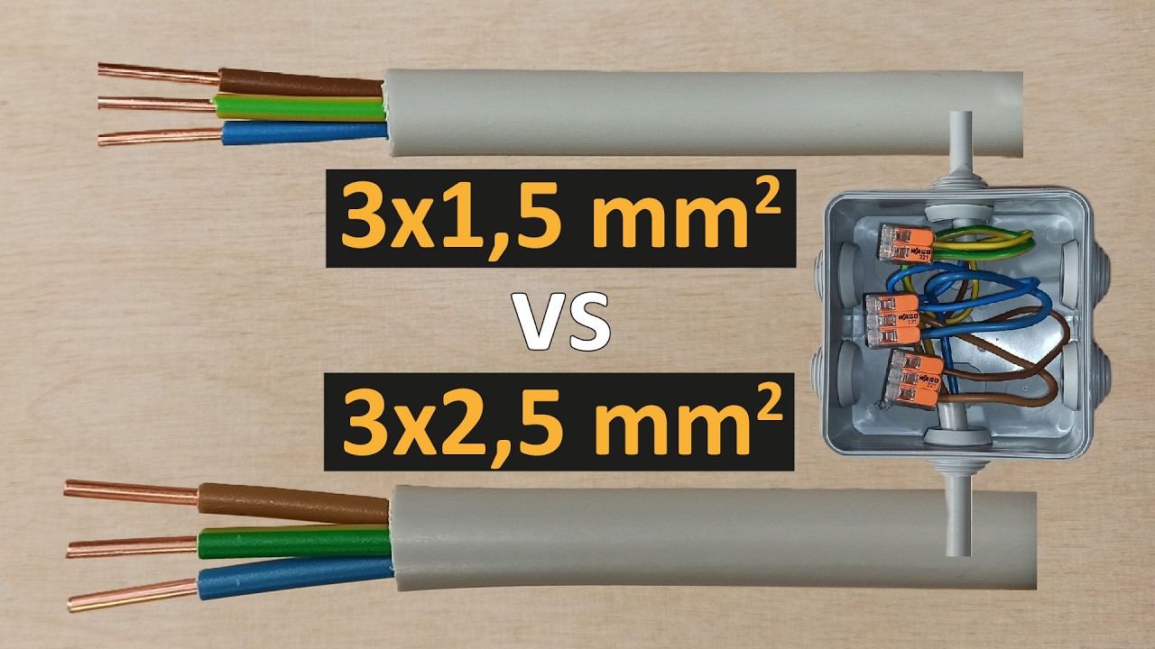 Kabel 3x1,5 vs 3x2,5 Test prądowy z puszką przyłączeniową Wago