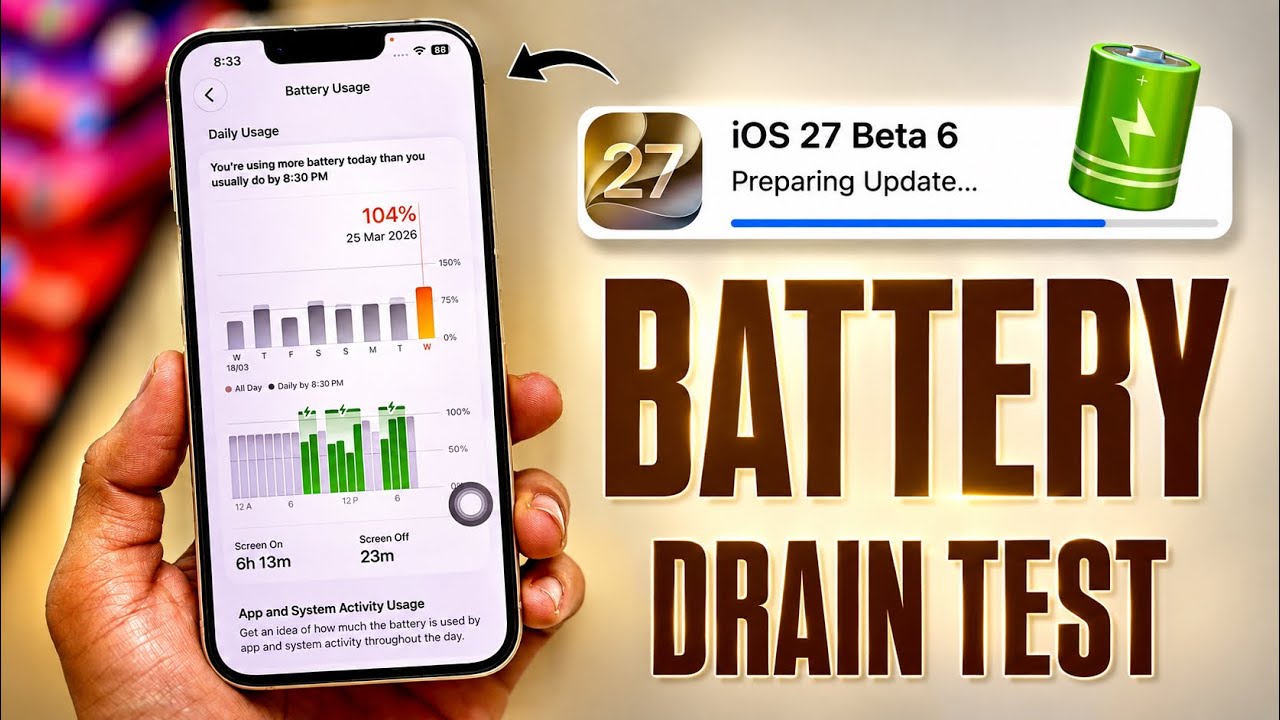 iOS 17 Beta 6 Battery Drain Test - iOS 17 Beta 6 Battery Review - Battery Drain Fixed?
