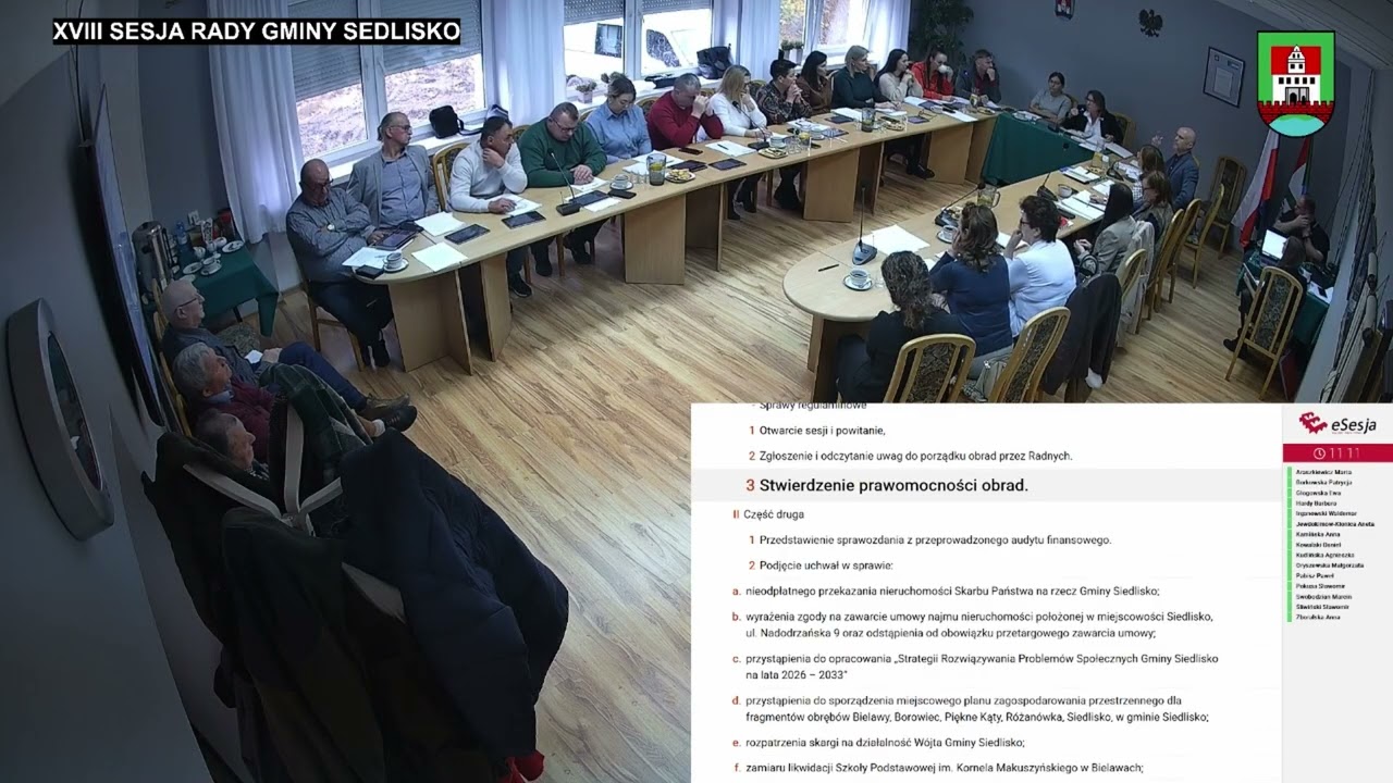 XVIII Sesja Rady Gminy Siedlisko
