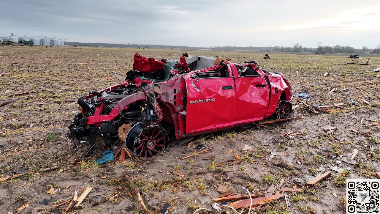 Lake City, Arkansas Major Tornado Damage - Vehicles Tossed All Over The Place!
