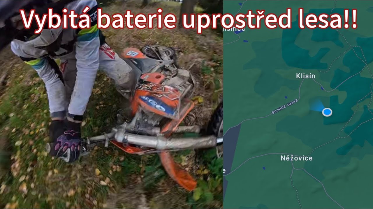 Vybitá baterie uprostřed lesa!!! (sólo enduro)