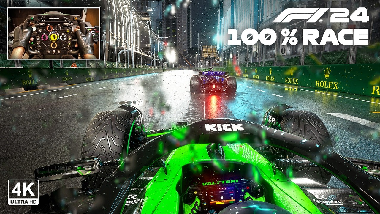 Valtteri Bottas's Kick Sauber C44 - 100% Race Singapore GP | F1 24 Steering Wheel Gameplay