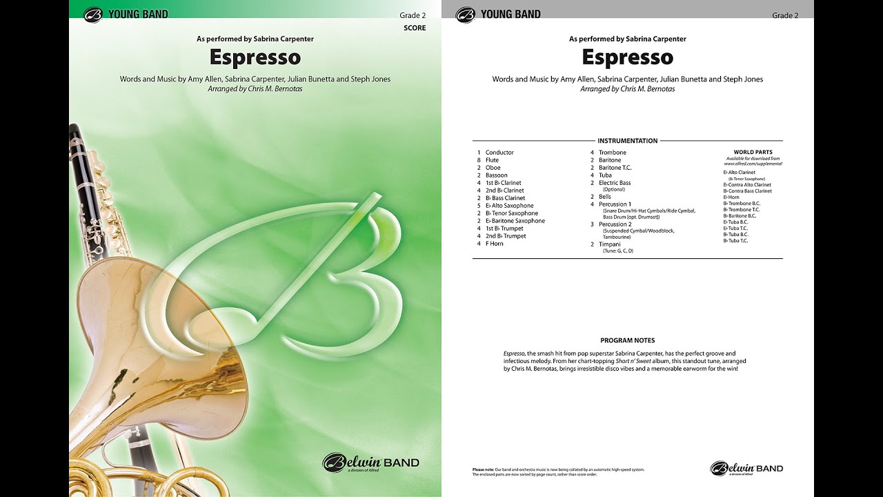 Espresso, arr. Chris M. Bernotas – Score & Sound