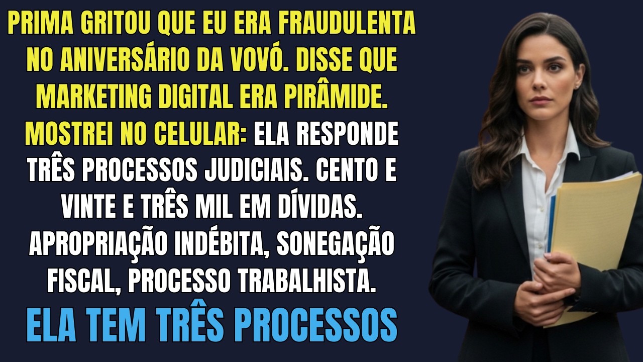Minha Prima Gritou Que Eu Era Fraudulenta — Mostrei os Processos Judiciais Que ELA Responde