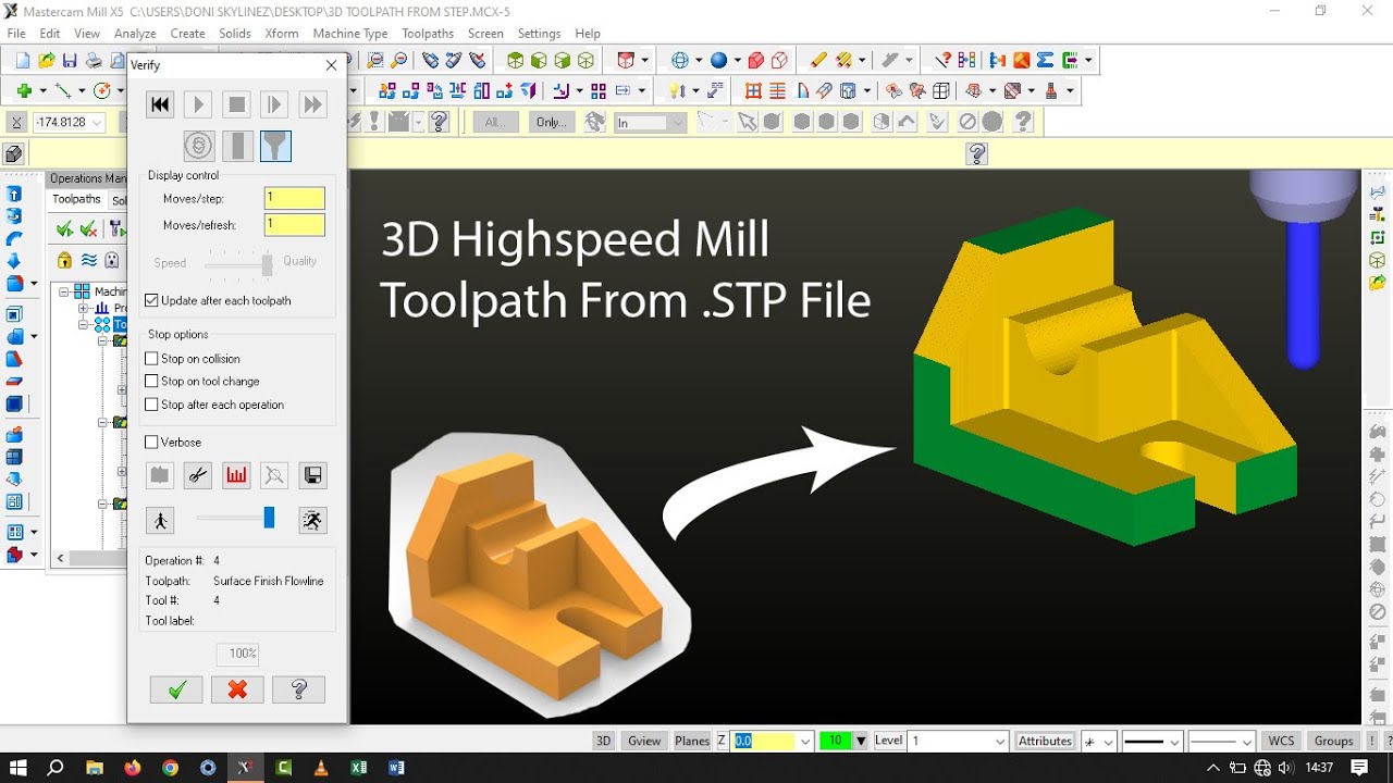 MasterCam X5 || 3D Highspeed Mill from .STP file