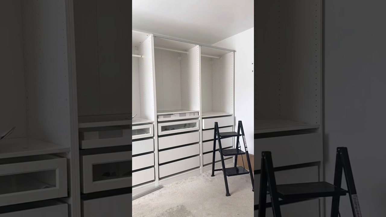 Come let’s assemble complete ikea pax wardrobe with 4 sliding doors 