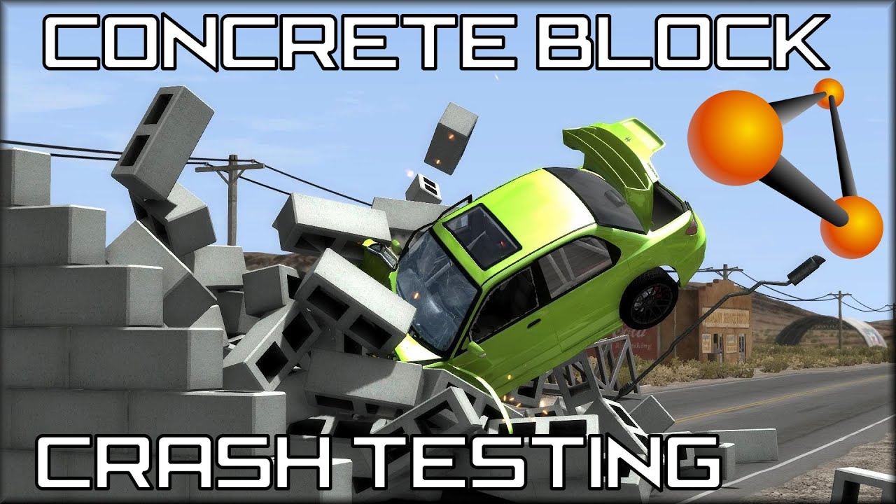 BeamNG Drive Concrete Block Crash Testing #135 - Insanegaz