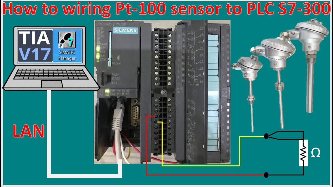 TIA Portal V17 and SIMATIC Manager V5.6 connect with PLC S7-300 and Pt-100 sensor