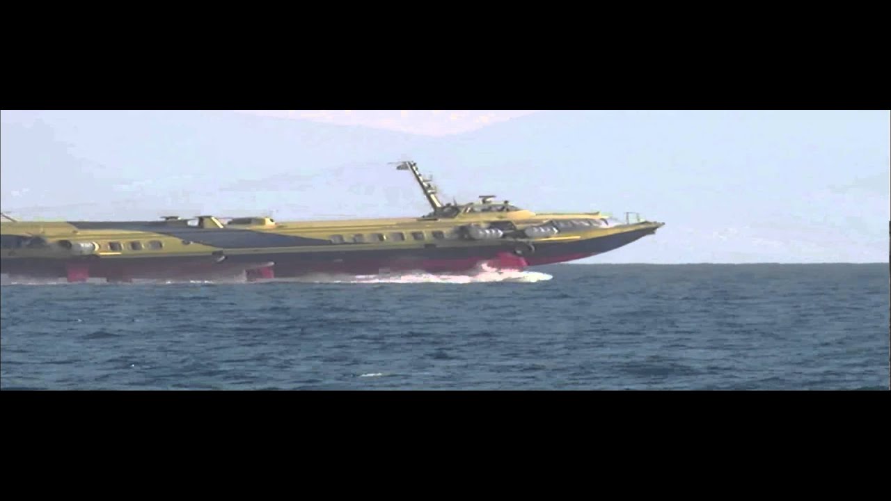 Hydrofoil Flying Dolphin Departing Kos Town harbour