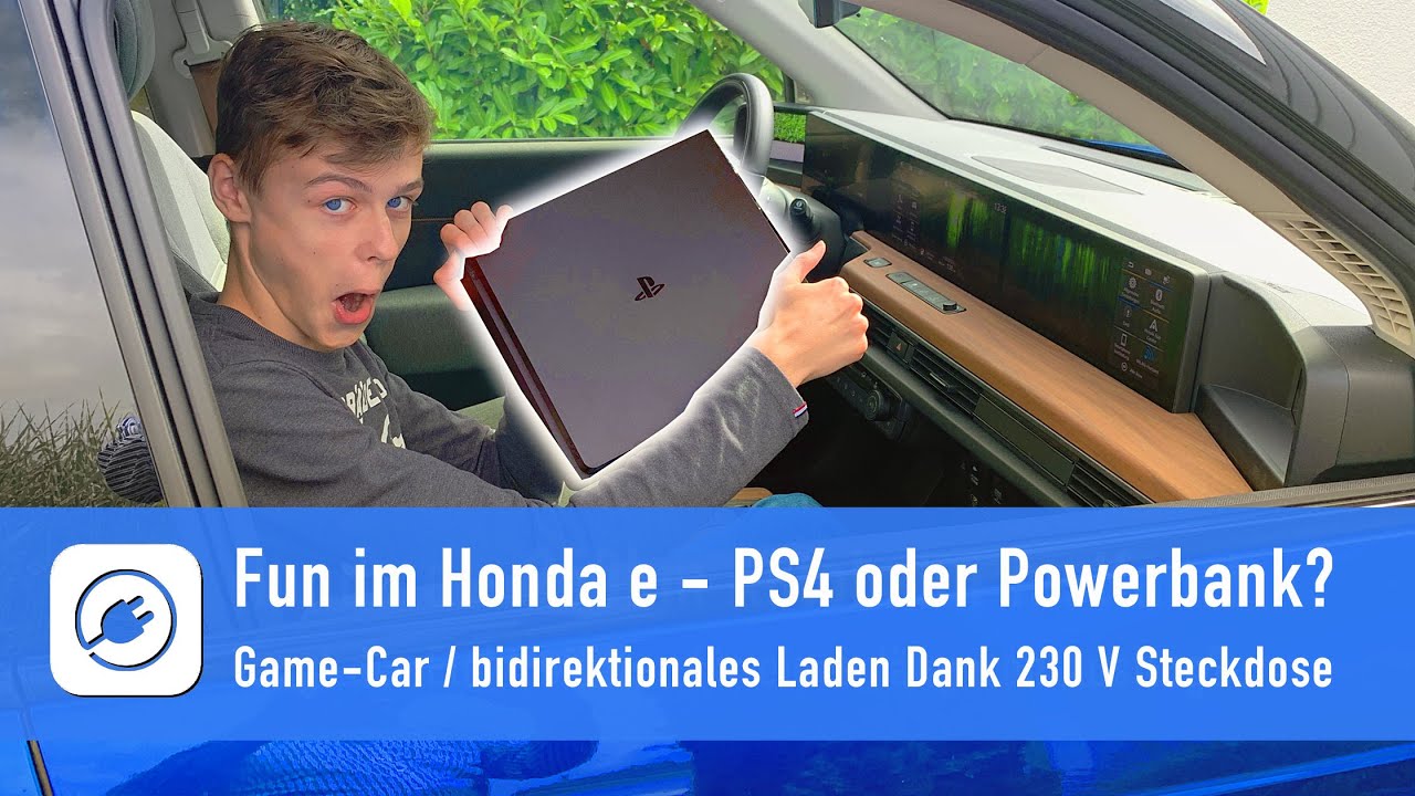 Tricks mit dem Honda e - Elektroauto Gamerh&ouml;hle und bidirektionales Laden Dank 230 V Steckdose