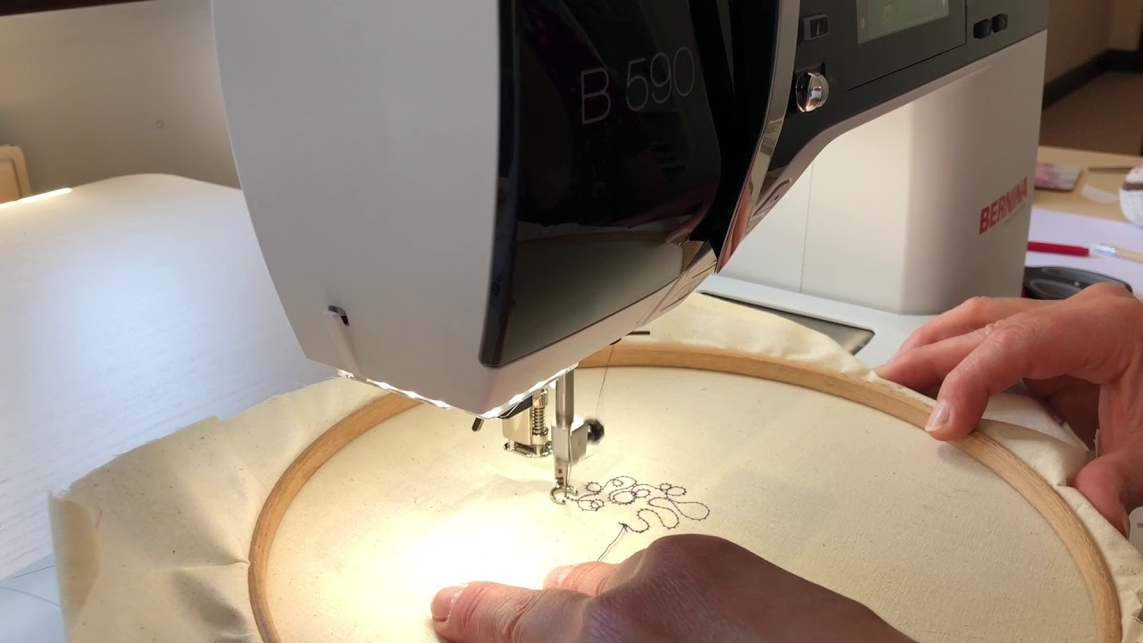 Free Machine Embroidery On My New BERNINA 590