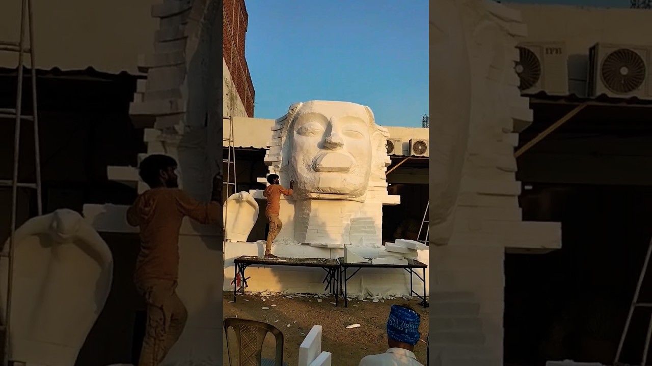 thermocol adiyogi sculpture #art #trending #youtubeshorts #adiyogi #sculpture #shiv #viral #creative