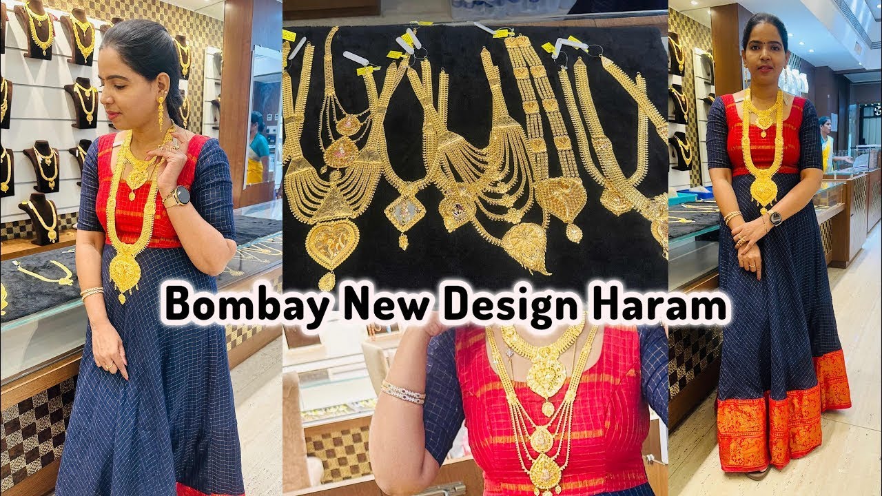 Mahalaxmi Gold 5 Savaran wedding Set 17Gram Necklace Casting Bombay Long / Step Haram Governor Malai