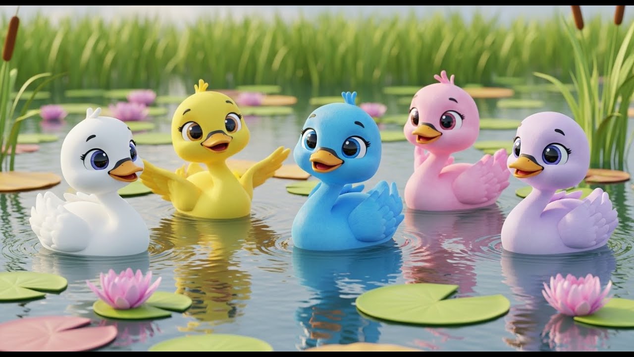 Five Little Swans Glide Glide Glide | Nursery Rhymes for Kids & Baby Songs