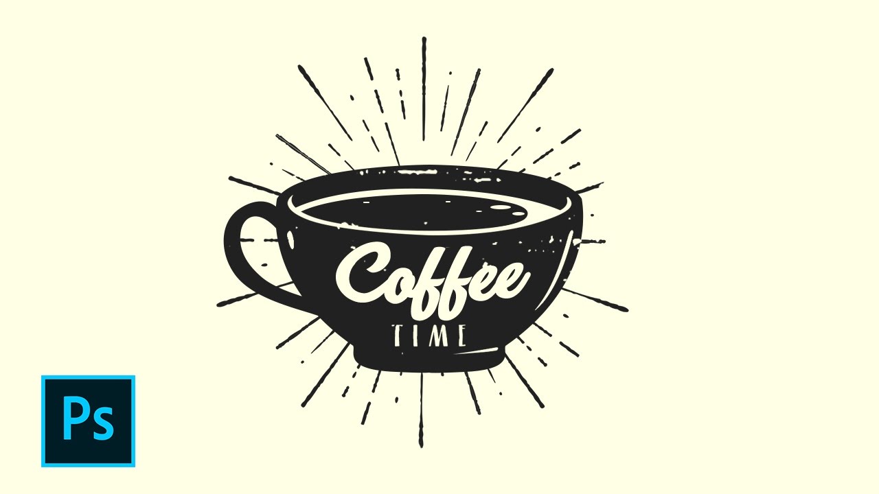 Cara Desain logo Retro Coffee Shop - Photoshop Tutorial Indonesia