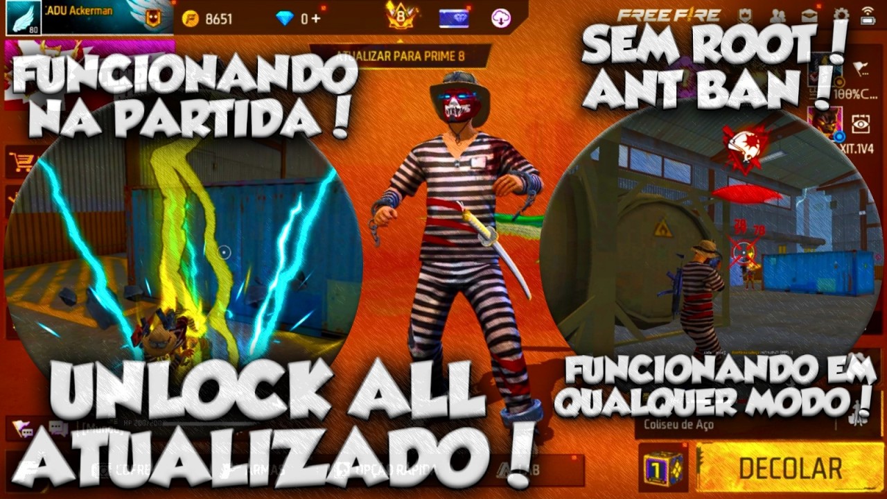 ⚠️URGENTE ⚠️ UNLOCK ALL FUNCIONANDO EM PARTIDA(SEM PING ALTO/ MATANDO OS INIMIGOS...) NOVO METODO!