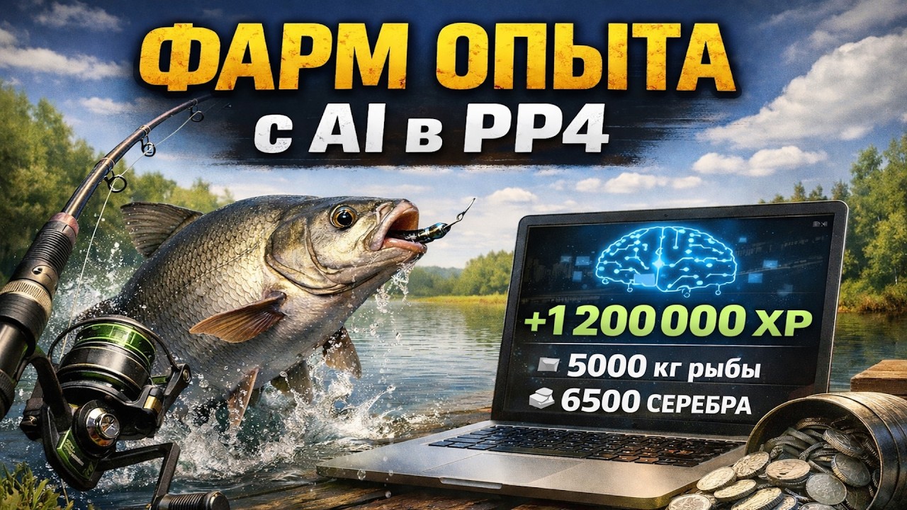 ФАРМ ОПЫТА с AI в РР4 - Русская Рыбалка 4